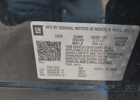 2019 GMC Terrain Slt Diesel from USA, damaged, VIN 3GKALWEU9KL252561